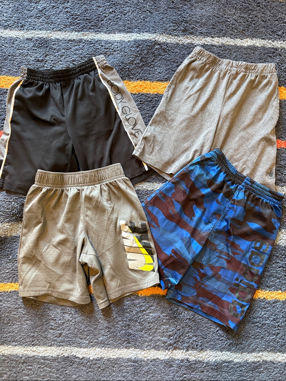 Nike Blue Camouflage and Black Kids Shorts Four-Pack